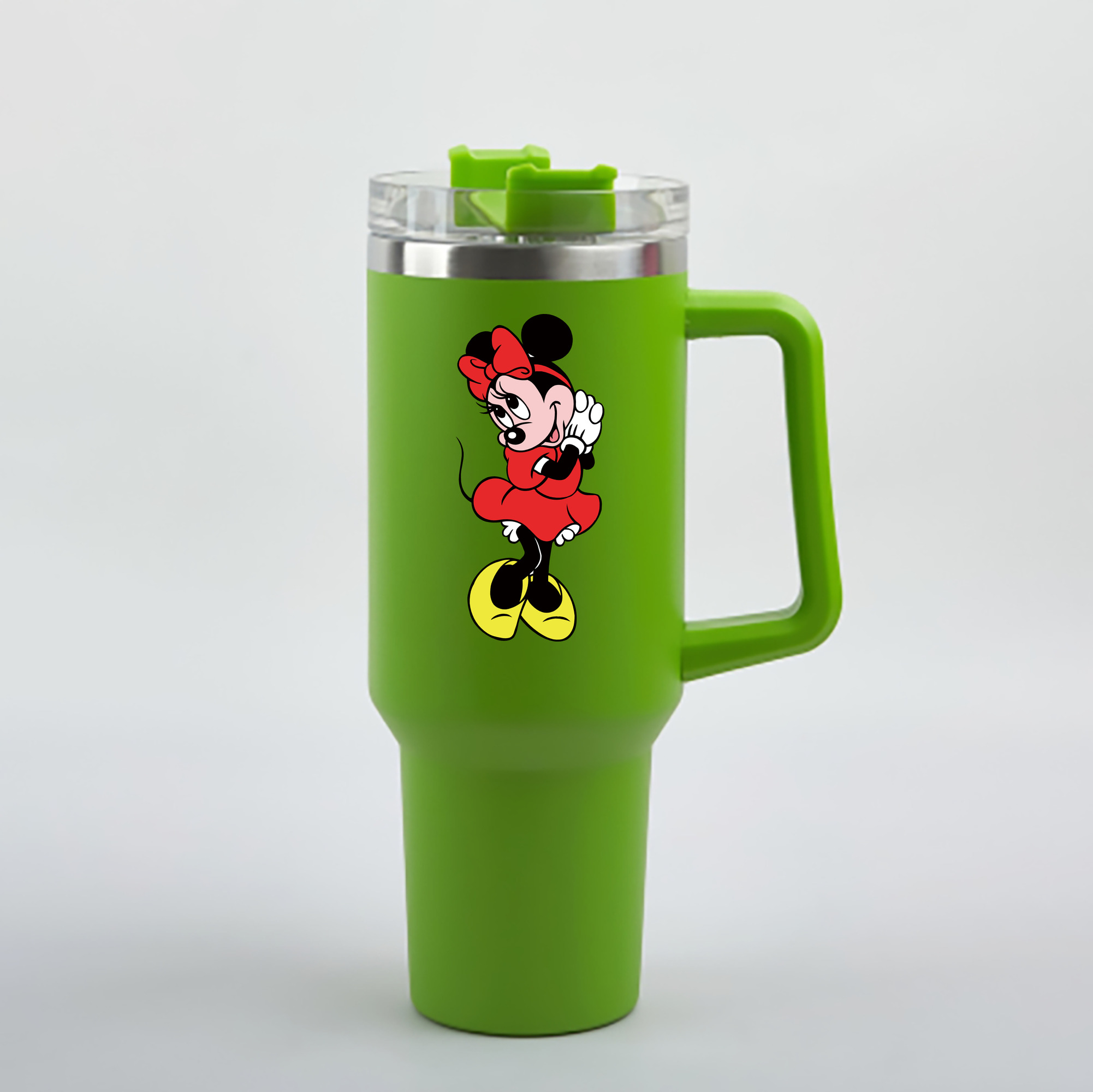 （画像用） ミッキーマウス Mickey Mouse 1200mL車用タンブラー - クリスタルステッカー（プラスチックストロー付き）